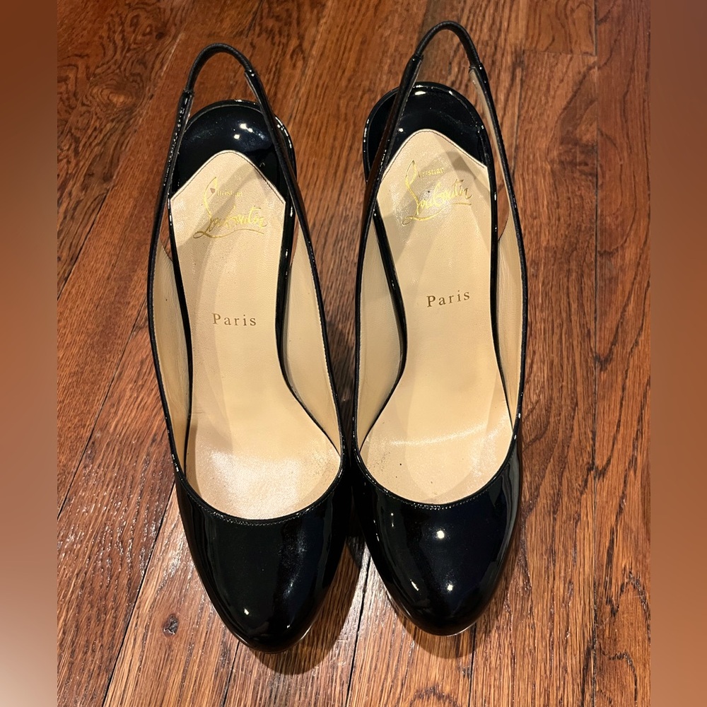 Christian Louboutin Black Slingback Pumps